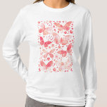 Butterflies Watercolor Coral Pink T-Shirt<br><div class="desc">Coral pink and white watercolor butterfly painting.</div>