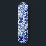 Butterflies Watercolor Indigo Blue Skateboard<br><div class="desc">Indigo blue and white watercolor butterfly painting.</div>
