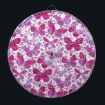 Butterflies Watercolor Magenta Pink Dartboard<br><div class="desc">Magenta pink watercolor butterfly painting.</div>