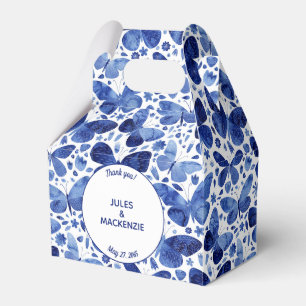 Butterflies Watercolor Modern Boho Indigo Blue Favour Box