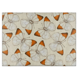 Butterflies watercolor pattern cutting board