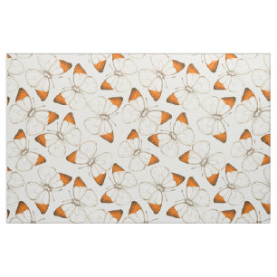 Butterflies watercolor pattern fabric