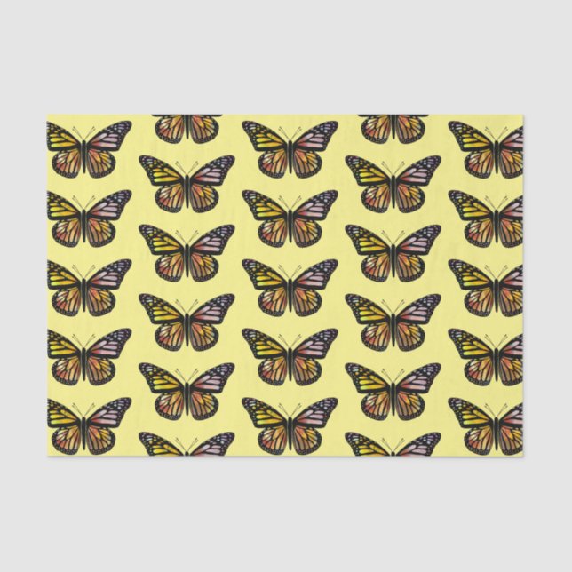 Butterflies Watercolor Pattern Gift Tissue Paper (Front)