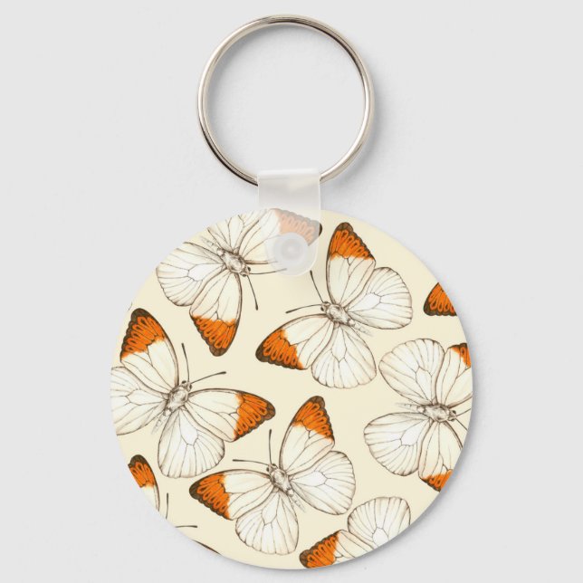 Butterflies watercolor pattern key ring (Front)