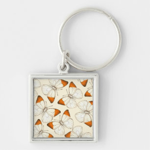 Butterflies watercolor pattern key ring