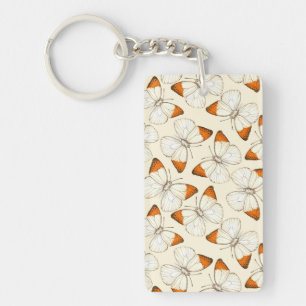 Butterflies watercolor pattern key ring