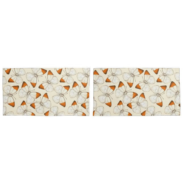 Butterflies watercolor pattern pillowcase (Front-Set)