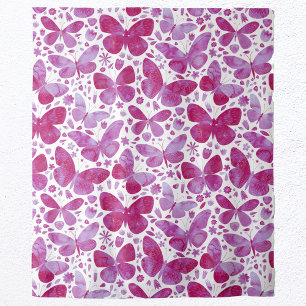 Butterflies Watercolor Pattern Pink Tapestry