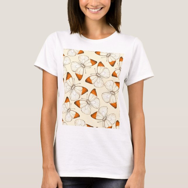 Butterflies watercolor pattern T-Shirt (Front)