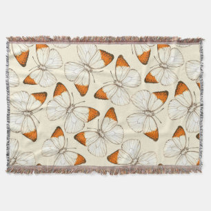 Butterflies watercolor pattern throw blanket