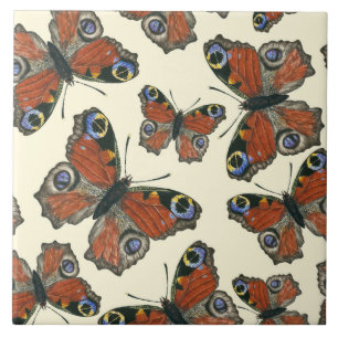 Butterflies watercolor pattern tile