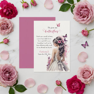 Butterflies Wedding Gown Bridal Shower Thank You Card