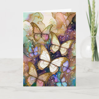 Butterflies with brown and white beautiful colours card