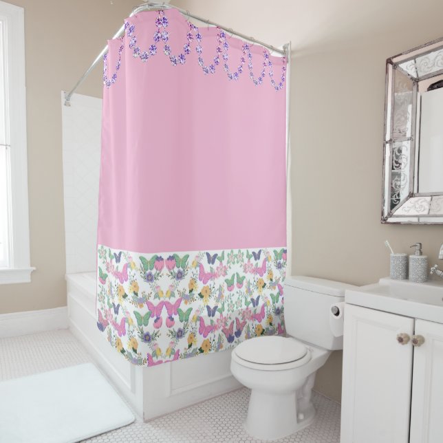 Butterflies with embellishment Shower Curtain (In Situ)