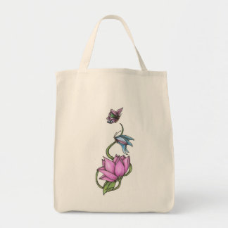 Butterflies with Flower Organic Grocery Tote