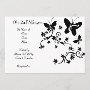 Butterflies with flowers Bridal Invitation