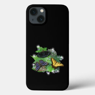 Butterflies with Leaf Raindrops and Stars iPhone 13 Case