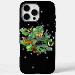 Butterflies with Leaf Raindrops and Stars iPhone 16 Pro Max Case
