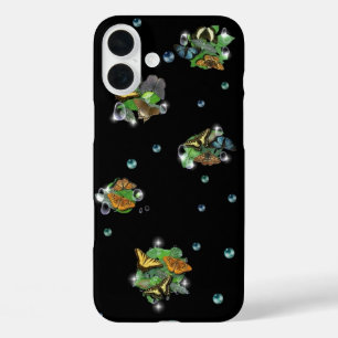 Butterflies with Leaf Raindrops Stars and Pearls iPhone 16 Plus Case