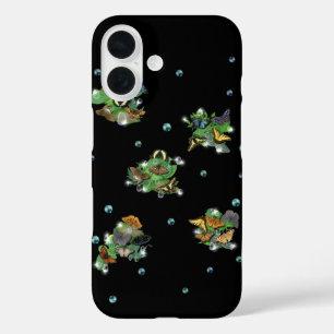 Butterflies with Leaf Raindrops Stars and Pearls iPhone 16 Case