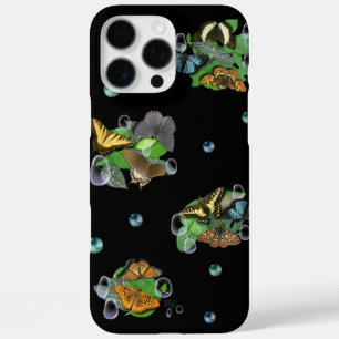 Butterflies with Leaves Raindrops Stars and Pearls iPhone 16 Pro Max Case