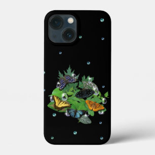Butterflies with Leaves Raindrops Stars and Pearls iPhone 13 Mini Case