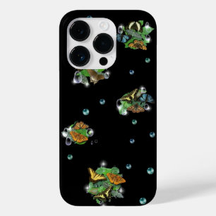 Butterflies with Leaves Raindrops Stars and Pearls Case-Mate iPhone 14 Pro Case