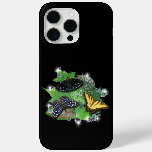 Butterflies with Leaves Raindrops Stars Case-Mate iPhone Case (Back)
