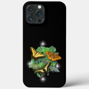 Butterflies with Leaves Raindrops Stars iPhone 13 Pro Max Case