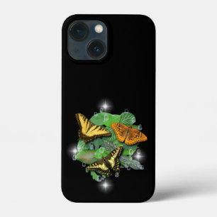 Butterflies with Leaves Raindrops Stars iPhone 13 Mini Case