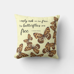 Butterflies with Leopard-like Spots and Quote Cushion