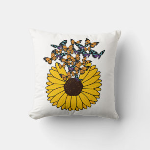Butterflies with Sunflower Cushion
