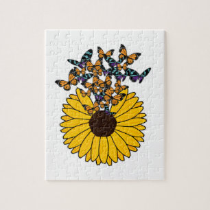 Butterflies with Sunflower Jigsaw Puzzle