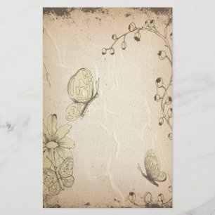 Butterflies Wrinkled Antique Stationery