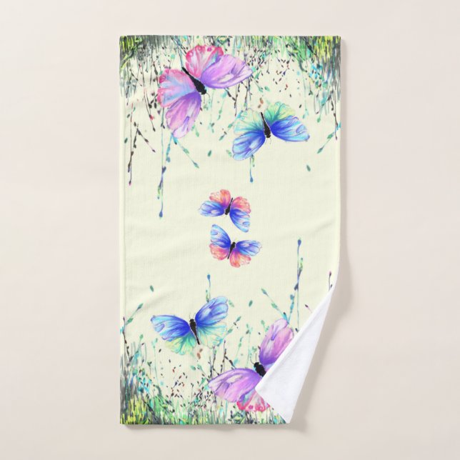 Butterfliy Bath Towel Set Spring Butterflies (Hand Towel)