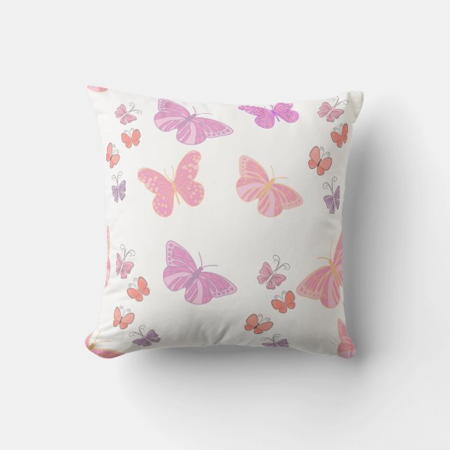 butterfllies in pastel cushion (Front)