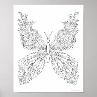 Butterflowers #13 Fantasy Colouring Poster
