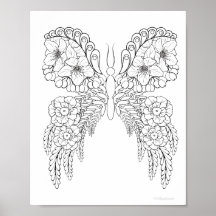 Butterflowers #1 Colouring Poster