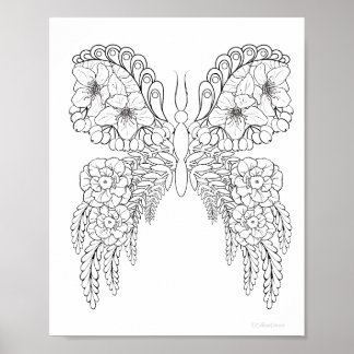 Butterflowers #1 Colouring Poster