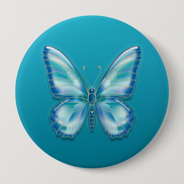 Butterfly 10 Cm Round Badge (Front)