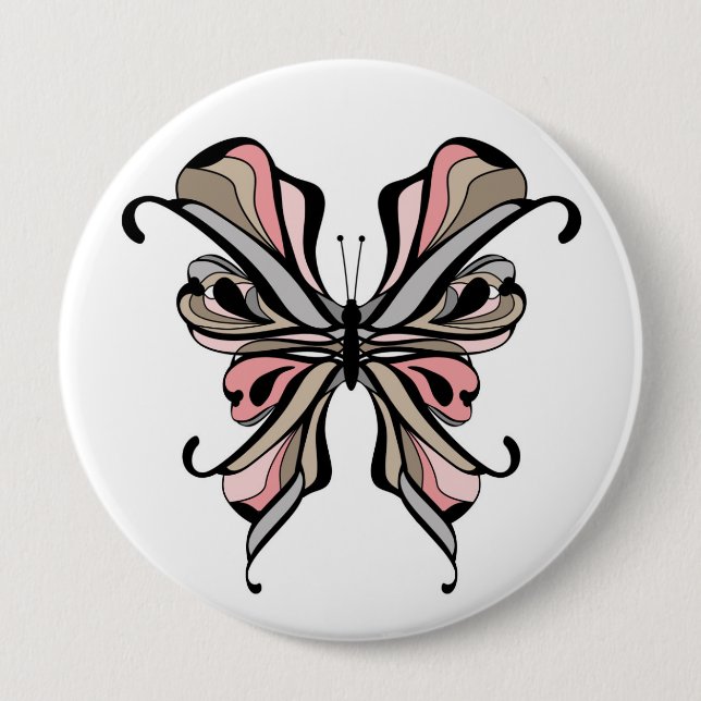 Butterfly 10 Cm Round Badge (Front)