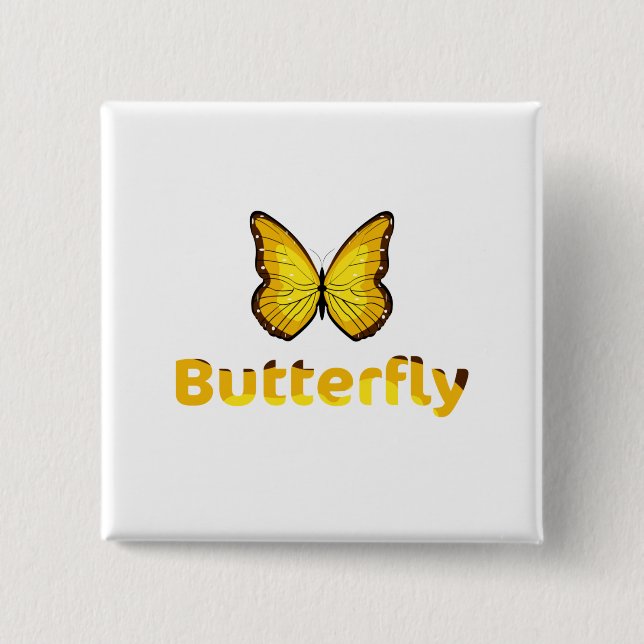 Butterfly 15 Cm Square Badge (Front)