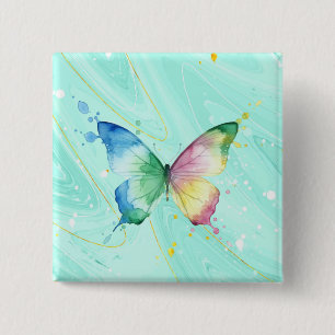 Butterfly 15 Cm Square Badge