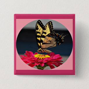 Butterfly 15 Cm Square Badge