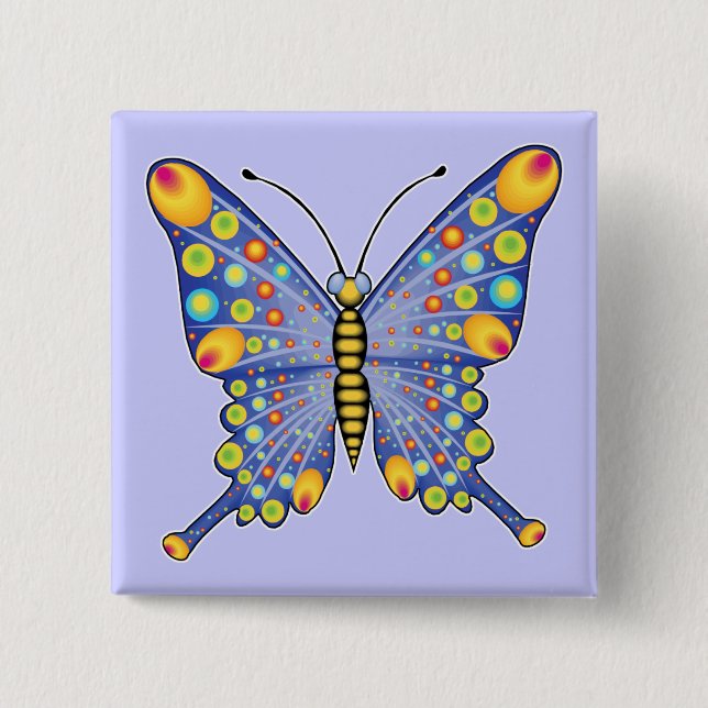 Butterfly 15 Cm Square Badge (Front)
