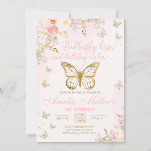 Butterfly 1st Birthday, Girls First Birthday Invitation