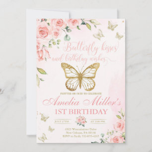 Butterfly 1st Birthday, Girls First Birthday Invitation