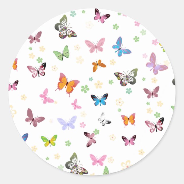 Butterfly 2 classic round sticker (Front)