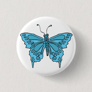 butterfly 3 cm round badge