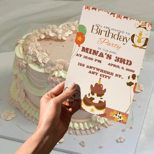 Butterfly 3rd Birthday Invitation girls